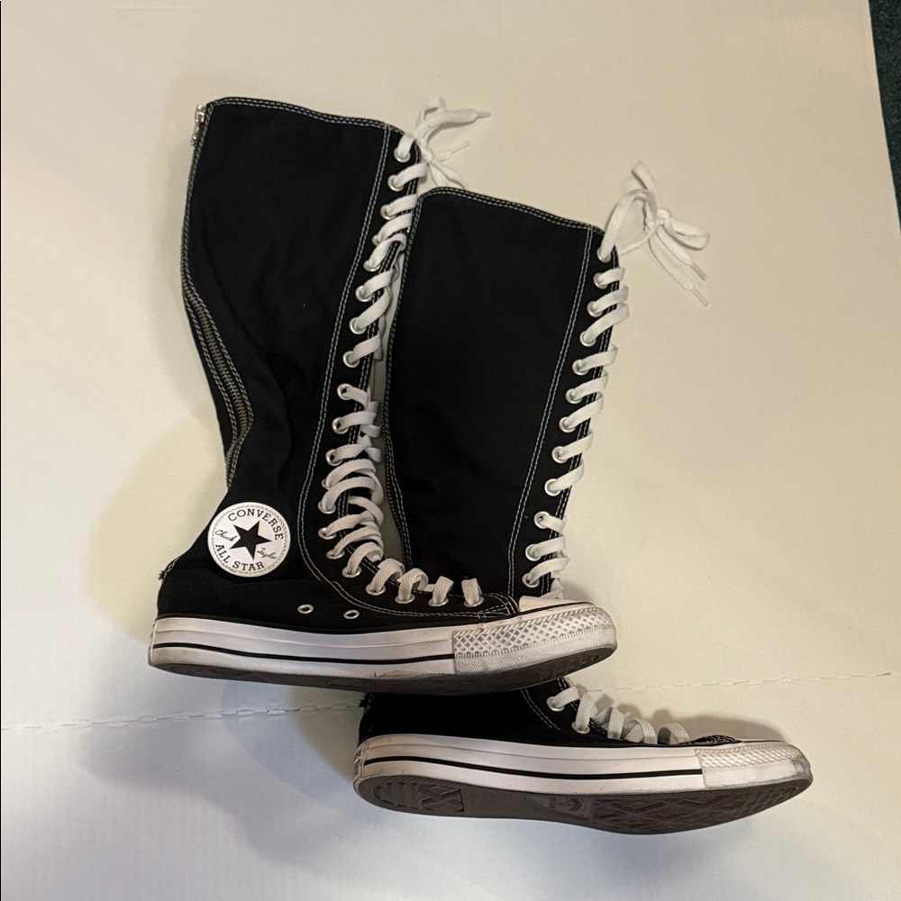 Converse Women's Black Lace-Up Knee-High Boots - Picture 7 of 9